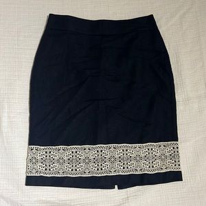 Ann Taylor-Navy Blue Pencil Skirt